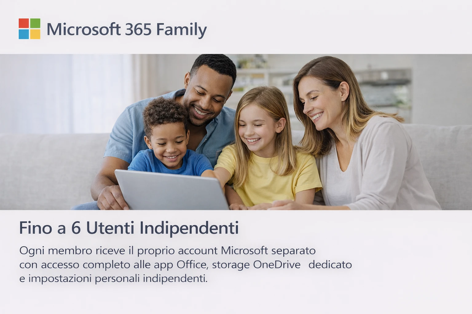 Microsoft 365 Family — 6 utenti, 6TB OneDrive, Copilot AI